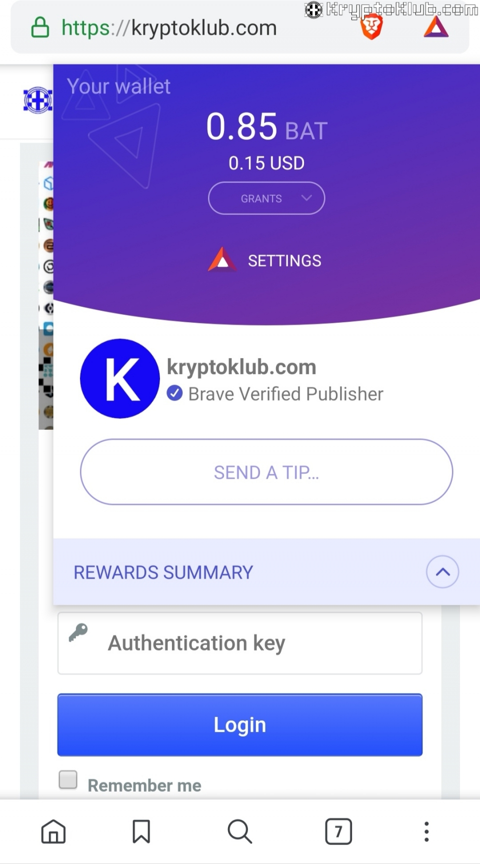 KRYPTOKLUB.com is a Brave Verified Publisher and can receive BAT Tips by the KRYPTO KLUB Community.
